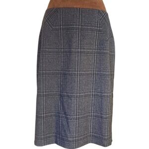 B-wear By Byer California Skirt Gray Plaid Size 11 Y2K Flounce Back Hem